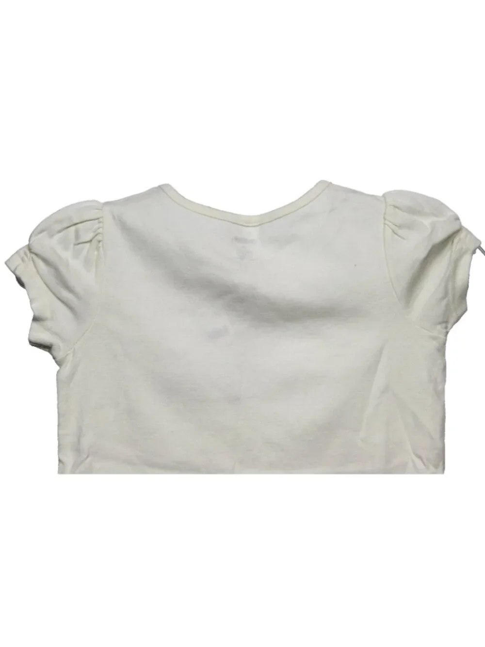 2008 Gymboree Prep School Tee Sz  10 T-Shirt Red Apple White Stripe Puff Sleeve
